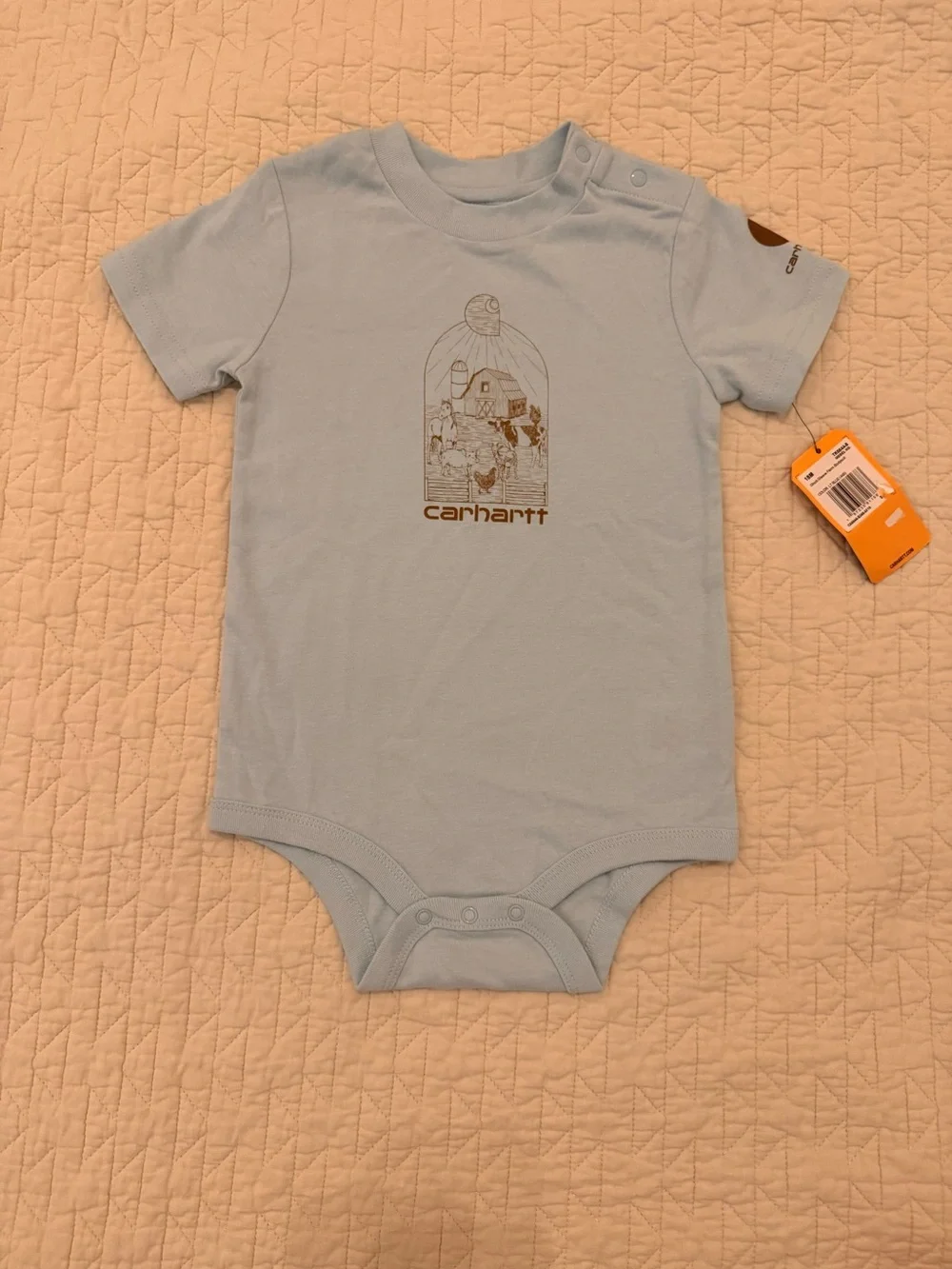 Carhartt Baby Blue Short-Sleeve Onesie